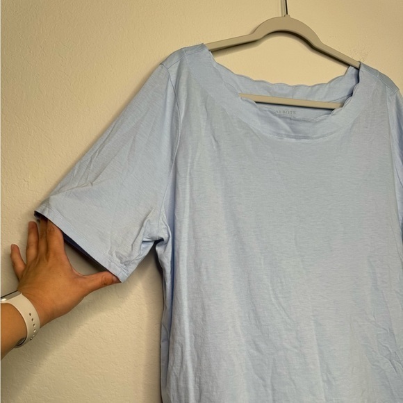 Talbots Scallop Pima Cotton Tee- Sz 2X - Picture 4 of 8